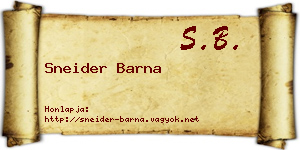 Sneider Barna névjegykártya